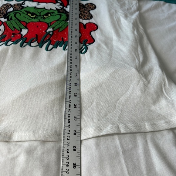 Women's Merry Grinchmas Green/White Long Sleeve Lounge Sleep Shirt 2XL Comfy - Picture 9 of 11